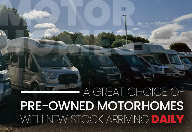 Great choice of pre-owned Motorhomes with new stock arriving daily